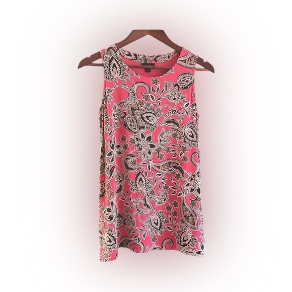 J. Jill Wherever Collection Sleeveless Pink & Black Paisley Floral Top – Size S - Picture 6 of 6